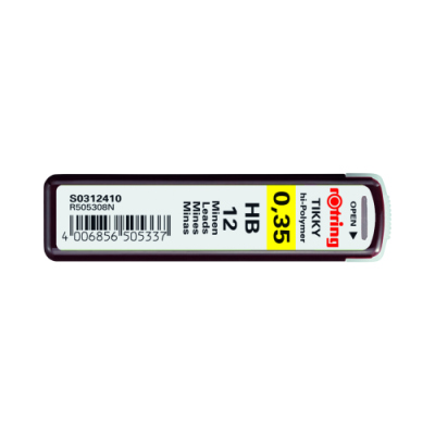 rOtring Tikky ricariche per matita portamina, 0,35 mm, HB, 12 pezzi