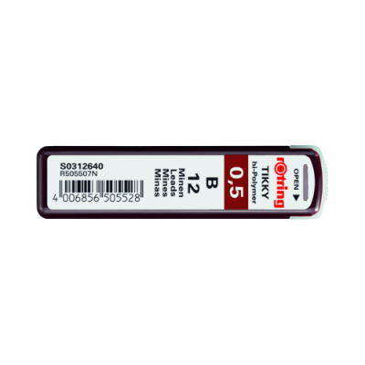 rOtring Tikky ricariche per matita portamina, 0,5mm, B, 12 pezzi
