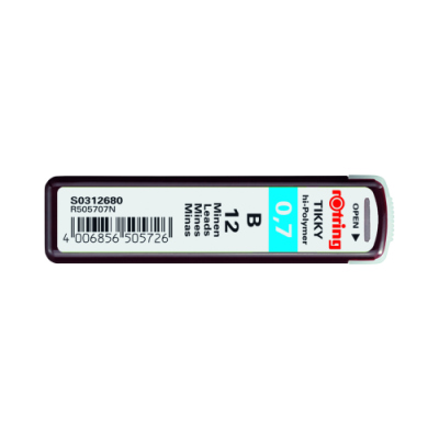 rOtring Tikky ricariche per matita portamina, 0.7 mm, B, 12 pezzi