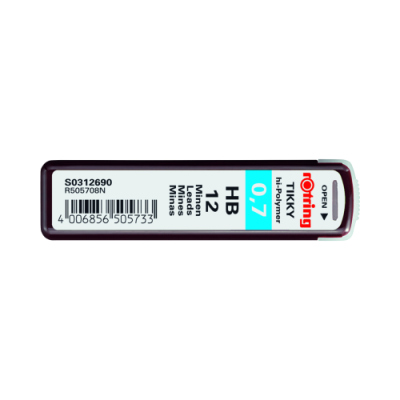 rOtring Tikky ricariche per matita portamina, 0.7 mm, HB, 12 pezzi