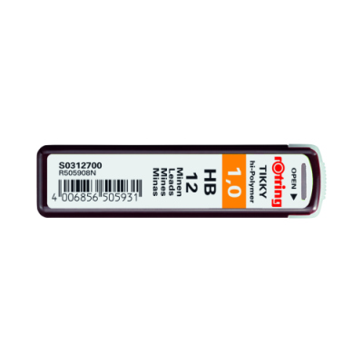 rOtring Tikky ricariche per matita portamina, 1,0 mm, HB, 12 pezzi