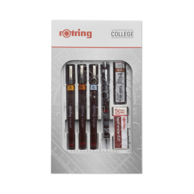 Rotring College Set isografo con punta da 0.2/0.4/0.6 mm