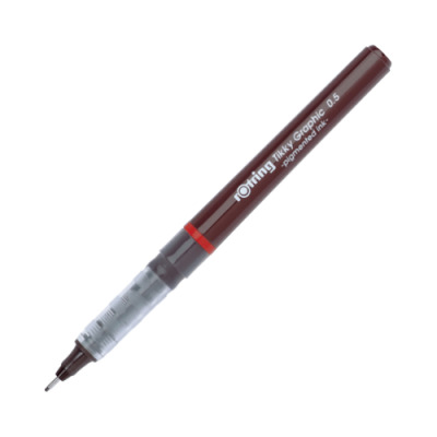 Rotring Tikky Graphic 0,5 mm penna nera con punta in fibra, roller, nero