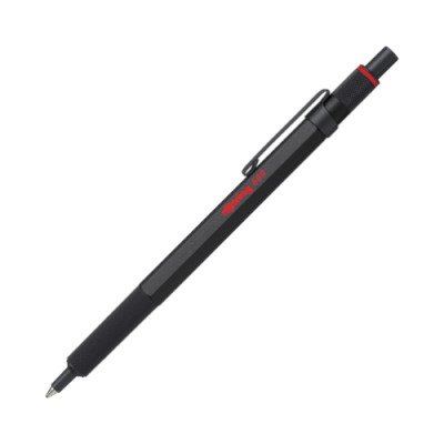 rOtring 600 penna a sfera, inchiostro nero, corpo nero, ricaricabile