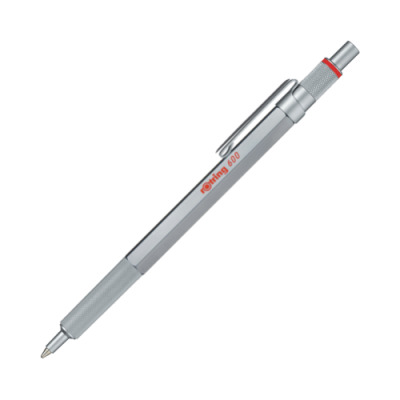Rotring 600 Ballpoint Pen, Silver Metal Barrel