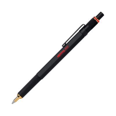 rOtring 800 penna a sfera, inchiostro nero, corpo nero, ricaricabile