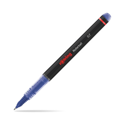 Rotring Roller , penna nera con punta in fibra, 0,7 mm, blu