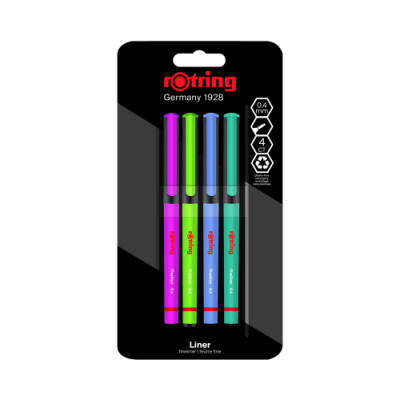 Rotring fineliners set 0,4mm mix of 4 colours