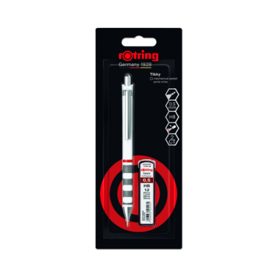 Rotring Tikky Set: Druckbleistift 0,5 mm + HB Minen-Nachfüllungen