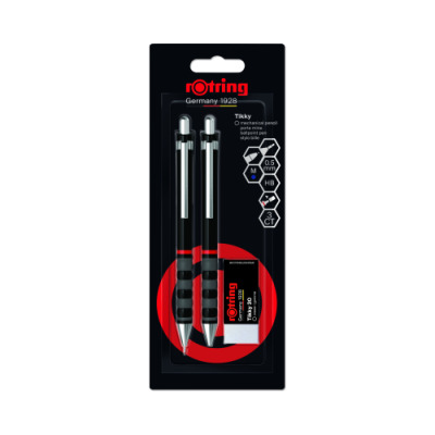 Set Rotring Tikky : Porte-mine 0,5 mm + stylo-bille + gomme