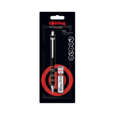 Mechanical Pencil Rotring Tikky 0.5 mm, black + 12 leads